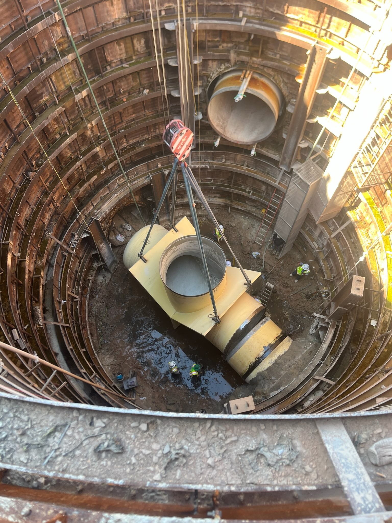 A1-A2 – Lowering Elbow Pipe at Little York Launch Shaft – February 2026